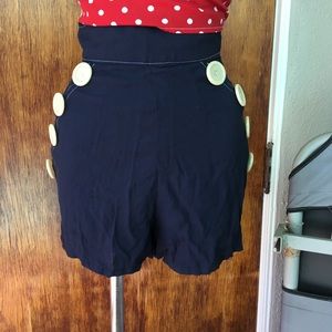Hand made high waisted sailor shorts